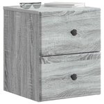 vidaXL Cabinet de chevet mural 2 Pièces Sonoma gris 34 5 x 33 x 40 cm