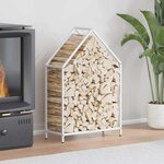 vidaXL Portant de bois chauffage blanc 60x25x90 cm