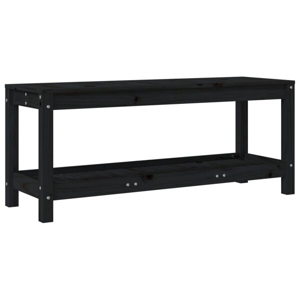 vidaXL Banc de jardin noir 108x35x45 cm bois massif de pin