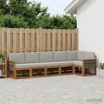 vidaXL Ensemble de canapés d'extérieur 6 pc Naturel et gris clair