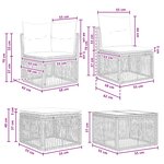 vidaXL Ensemble de canapé de jardin 6 pc Noir polyrotin