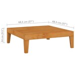 vidaXL Table de jardin 68 5x68 5x24 cm Bois d'acacia massif