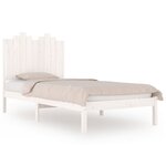 vidaXL Cadre de lit Blanc Bois de pin massif 75x190 cm Petit simple