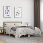 vidaXL Cadre de lit sans matelas chêne sonoma 135x190 cm