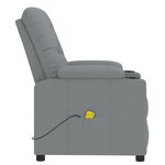 vidaXL Fauteuil de massage Gris clair Tissu