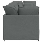 vidaXL Canapé modulaire avec coussins en tissu gris foncé