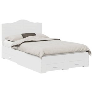 vidaXL Cadre de lit avec tiroir Blanc 120 x 190 cm Bois d'ingénierie