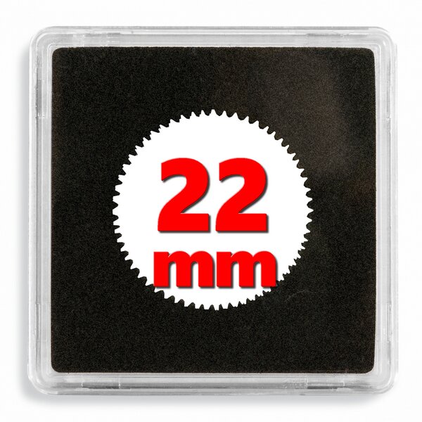 Capsules numismatiques carrées Quadrum 22mm. Paquet - 10 capsules