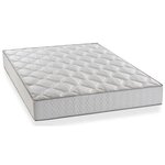 Ensemble Matelas ressorts + Sommier tapissier 140 x 190 cm - Confort équilibré - Epaisseur 23 cm - Galon gris