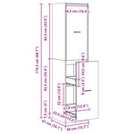 vidaXL Armoire apothicaire sonoma gris 40x41x174 5cm bois d'ingénierie
