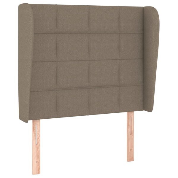 vidaXL Tête de lit avec oreilles Taupe 93x23x118/128 cm Tissu