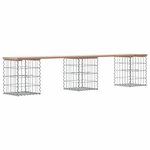 vidaXL Banc de jardin design de gabion 203x31x42 cm bois massif de pin