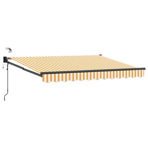 vidaXL Auvent rétractable électrique Orange et Blanc 3 5 x 2 5 m