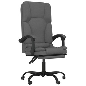 vidaXL Fauteuil de massage inclinable de bureau gris foncé tissu