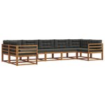 vidaXL Ensemble de canapés d'extérieur 7 pc Naturel et Anthracite