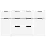 vidaXL Buffets 3 Pièces Blanc Bois d'ingénierie