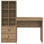 vidaXL Bureau avec rangement 2 Pièces chêne artisanal Bois d'ingénierie