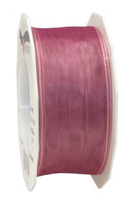 Organza four seasons 25-m-rouleau 40 mm  rose laitonné