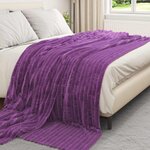 vidaXL Jeté Violet 240 x 220 cm Toison