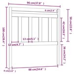 vidaXL Tête de lit Blanc 96x4x100 cm Bois massif de pin
