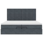 vidaXL Cadre de lit ottoman avec matelas gris foncé 200x200 cm velours