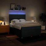 vidaXL Sommier à lattes de lit avec matelas Bleu 140x190 cm Tissu