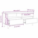 vidaXL Meuble TV avec tiroir Chêne artisanal 100 x 34 5 x 44 5 cm