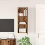 vidaXL Meuble TV mural Montage mural Bois Ancien 40 5 x 30 x 102 cm