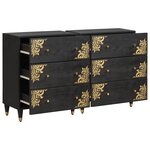 vidaXL Buffet 2 Pièces Noir 60 x 33 x 75 cm Bois de mangue massif