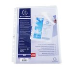 Sachet De 10 Pochettes À Soufflet Avec Rabat - Polypropylène 20/100e - A4 - Cristal - X 5 - Exacompta