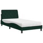 vidaXL Lit avec matelas vert foncé 100x200 cm velours