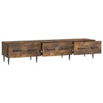 vidaXL Meuble TV Chêne fumé 147 x 34 5 x 30 cm Bois d'ingénierie