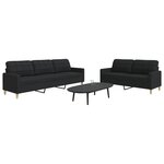 vidaXL Ensemble de canapés 2 Pièces noir tissu