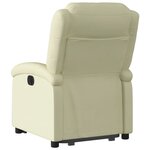vidaXL Fauteuil inclinable crème cuir véritable