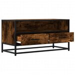 vidaXL Meuble TV chêne fumé 80x34 5x40 cm bois d'ingénierie et métal