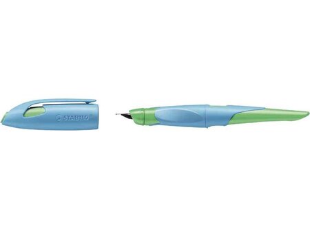 Stylo plume - EASYbirdy - Stylo ergonomique rechargeable - Bleu/vert - Gaucher STABILO