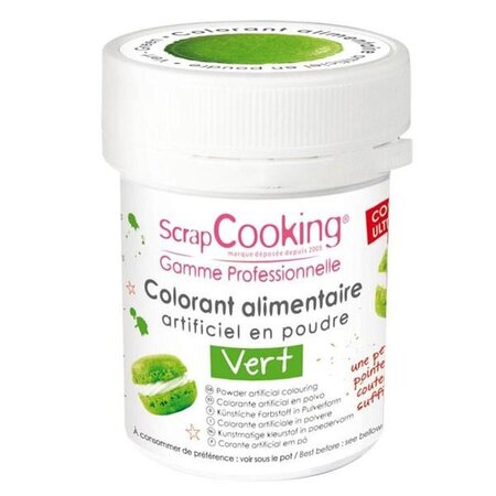 Colorant alimentaire en poudre 15 g - vert