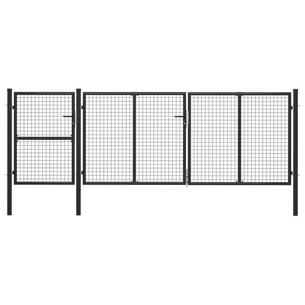 Vidaxl portail de jardin acier 400 x 125 cm anthracite