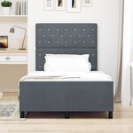 vidaXL Cadre de Lit Gris Foncé 120x190 cm Velours