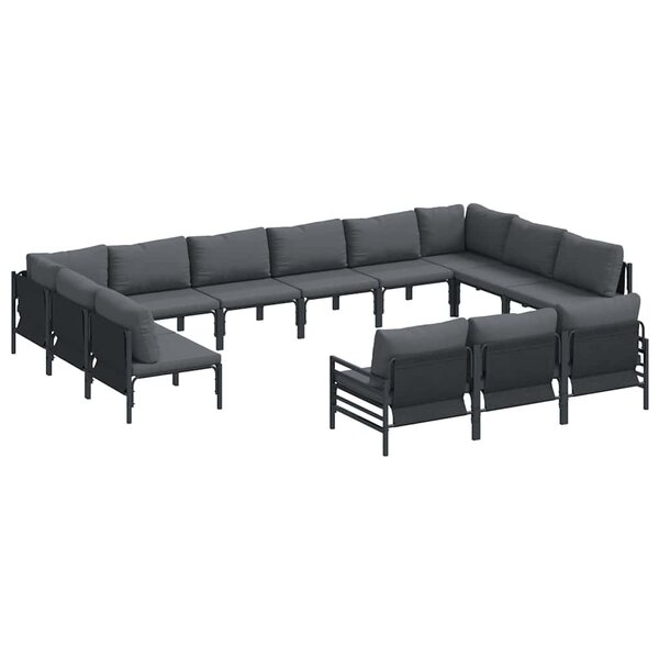 vidaXL Ensemble de canapé de jardin 13 Pièces Anthracite Acier