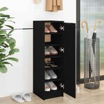 vidaXL Armoire à chaussures noir 30x35x100 cm bois d'ingénierie