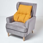 Coussin lombaire ergonomique en coton  Jaune moutarde - HOMESCAPES