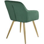 Lot de 6 chaises pieds doré siège de salon cuisine salle à manger design élégant velours vert 08_0000062