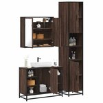 vidaXL Ensemble de meubles de salle de bain 3 Pièces Chêne marron