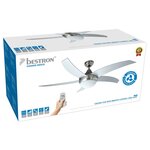 Bestron ventilateur de plafond et télécommande dcf52lsr 132 cm argenté