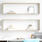 vidaXL Étagères cube murales 2 Pièces chêne sonoma bois d'ingénierie