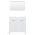vidaXL Ensemble de meubles de salle de bain Blanc Bois d'ingénierie