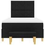 vidaXL Lit à ressorts avec matelas Noir 120 x 200 cm tissu