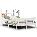vidaXL Lit bibliothèque sans matelas blanc 140x190 cm bois pin massif