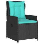 vidaXL Ensemble de salle à manger pour jardin 5 Pièces Noir Poly rotin